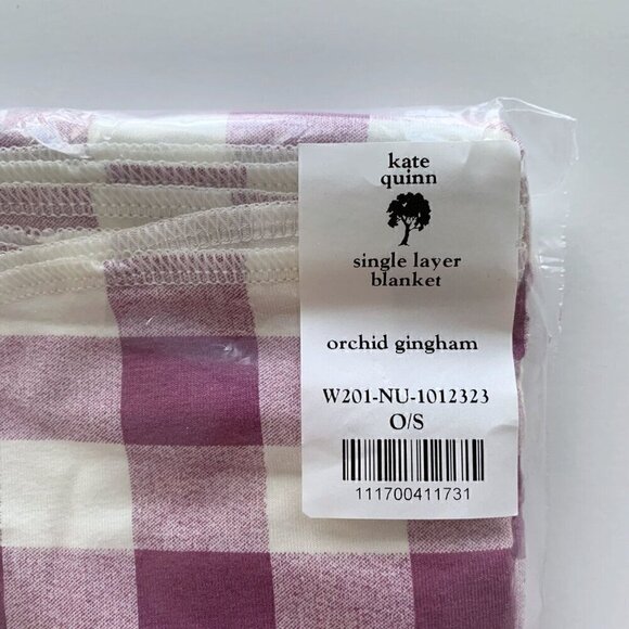 Kate Quinn Organics Orchid Gingham Single Layer Swaddle Blanket - Picture 2 of 3